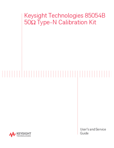 85054-90049 85054B 50 Ohm Type-N Calibration Kit User_2527s and Service Guide [65]