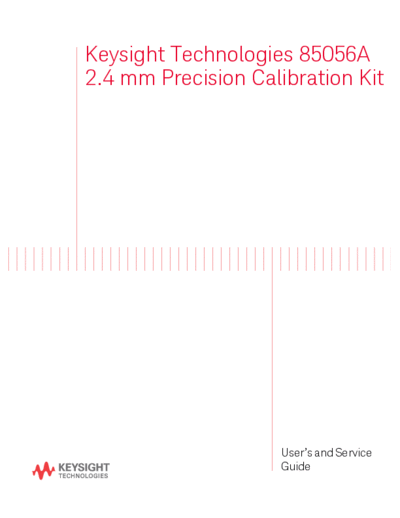 85056-90020 85056A 2.4 mm Calibration Kit User_2527s and Service Guide [63]