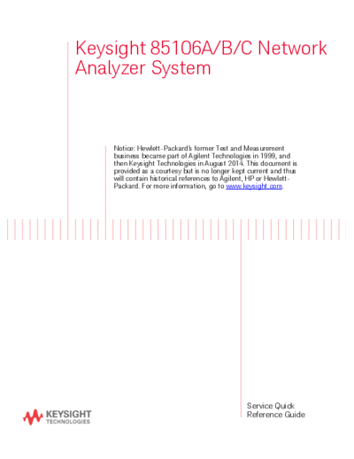 85106-90058 85106A B C Network Analyzer System Service Quick Reference Guide c20141008 [45]