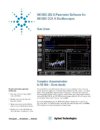 86100D-202 S-Parameter Software for 86100D DCA-X Oscilloscopes - Data Sheet 5991-4015EN c20140210 [4]