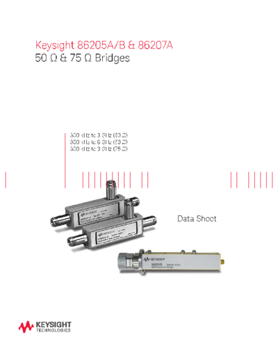 86205A B & 86207A 50 Ohm & 75 Ohm RF Bridges - Data Sheet 5091-3117E c20140612 [5]