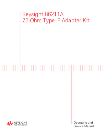 86211-90001 86211A 75 Ohm Type-F Adapter Kit Operating and Service Manual c20140805 [11]