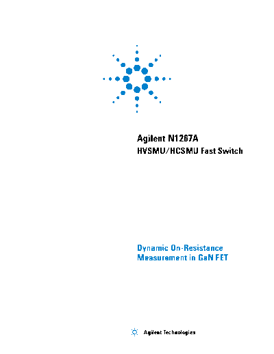 B1505-90110 Measuring a dynamic on-resistance characteristics in GaN FET using N1267A HVSMU HCSMU fast switch [1]