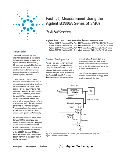 Fast fT-Ic Measurement Using the Keysight B2912A 5990-6895EN c20130107 [5]