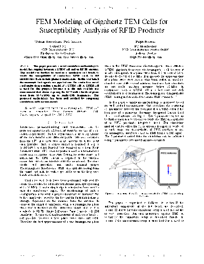 FEM Modeling of Gigahertz TEM Cells for Susceptibility Analysis of RFID Products 5991-3773EN [4]