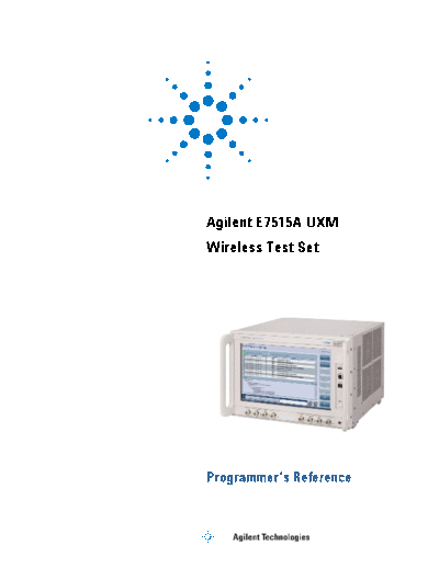 E7515-90003 E7515A UXM Wireless Test Set - Programmer_2527s Reference [148]