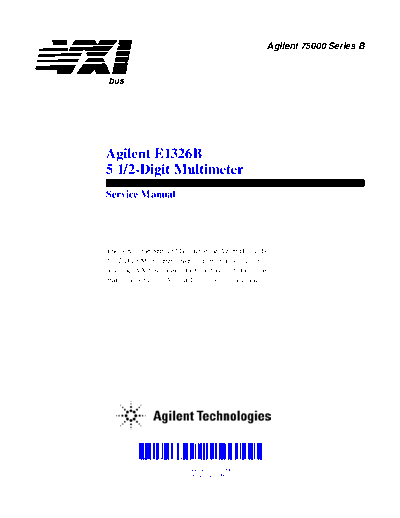 E1326B 5 1 2-Digit Multimeter Service Manual E1326-90017 [79]