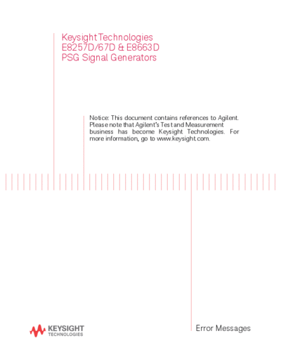 E8251-90357 E8257D 67D & E8663D PSG Signal Generators_252C Error Messages [73]