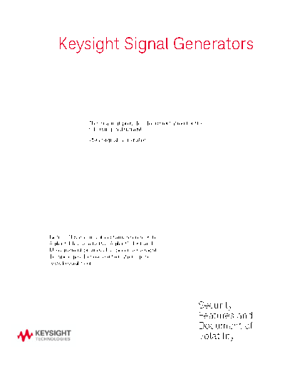 E8251-90379 PSG Signal Generator Security Features and Document of Volatility [36]