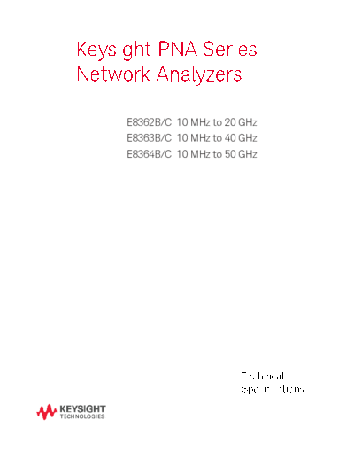 E8364-90031 PNA Series (E8362 3 4B and C) Technical Specifications c20140916 [200]
