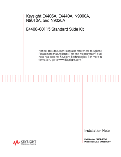 E4406-90047 E4406-60115 Standard Slide Kit Installation Note [3]