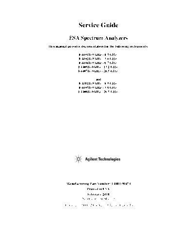 E4401-90474 ESA Spectrum Analyzers Service Guide [337]