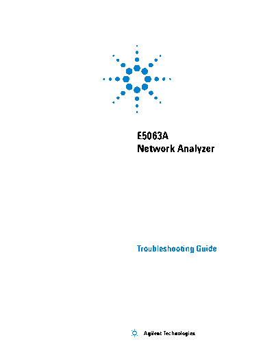 E5063-90100 E5063A Network Analyzer Troubleshooting Guide [50]