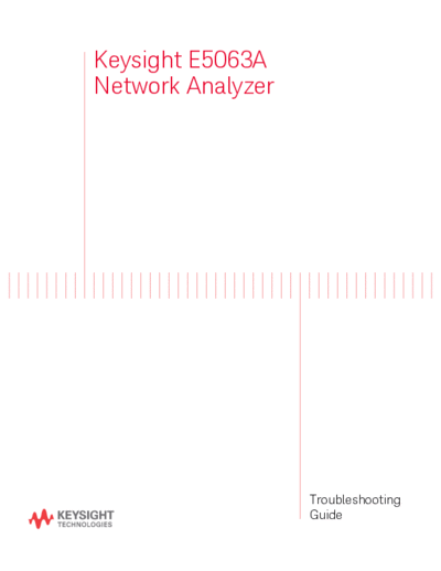 E5063A Network Analyzer Troubleshooting Guide E5063-90100 c20141009 [9]