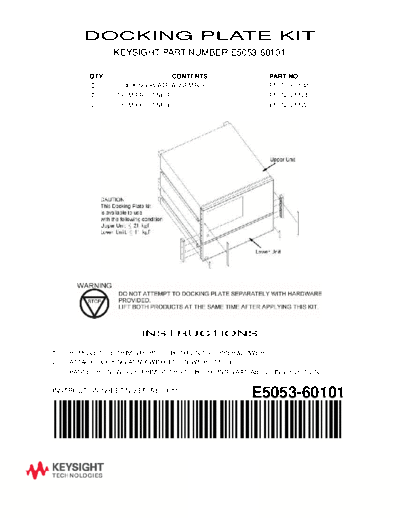 E5053-99011 E5053A Docking Plate Kit Instruction c20141022 [1]