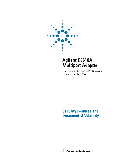 E6618-90005 E6618A Multiport Adapter Security Features and Document of Volatility [21]