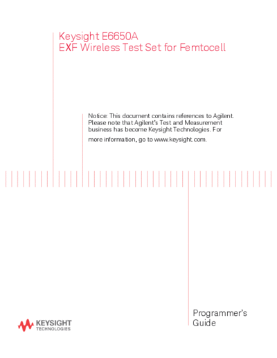 E6650-90007 E6650A EXF Wireless Test Set for Femtocell - Programmer_2527s Guide c20141003 [50]