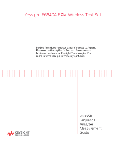 E6640-90012 E6640A EXM Wireless Test Set - V9065B Sequence Analyzer Measurement Guide [350]