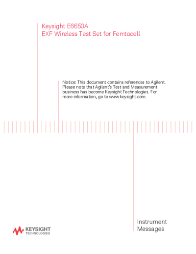 E6650-90009 E6650A EXF Wireless Test Set for Femtocell - Instrument Messages [130]