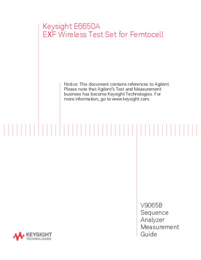 E6650-90011 E6650A EXF Wireless Test Set for Femtocell - V9065B Sequence Analyzer Measurement Guide -User Manual [312]