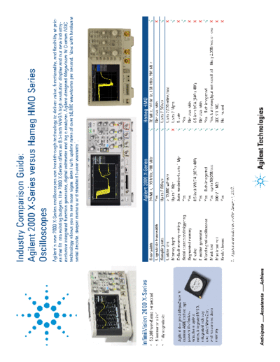 Keysight 2000 X-Series versus Hameg HMO Series Oscilloscopes - Selection Guide 5990-7668EN [2]