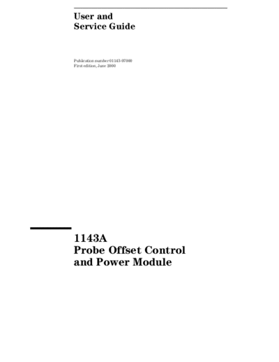 HP 1143A User & Service