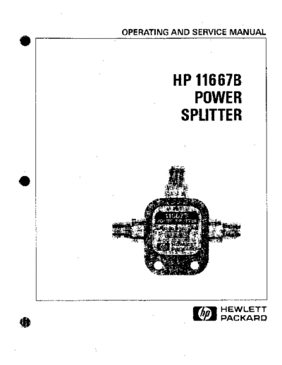 HP 11667B Operating & Service