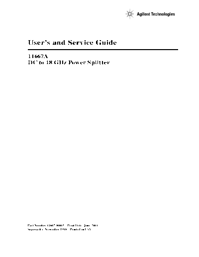 HP 11667A User & Service