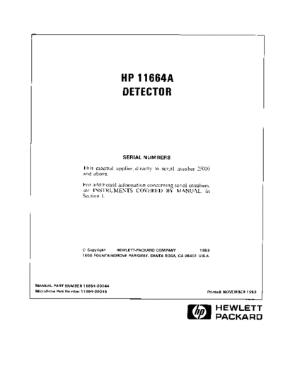 HP 11664A Instruction