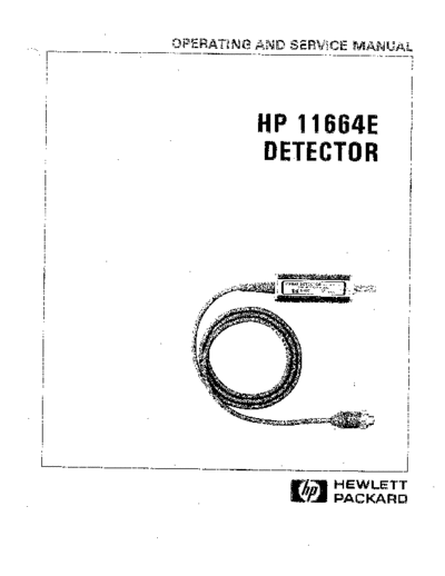 HP 11664E Operating & Service