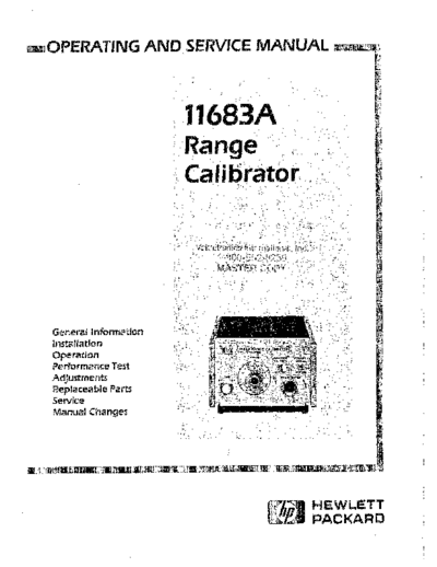 HP 11683A Operating & Service