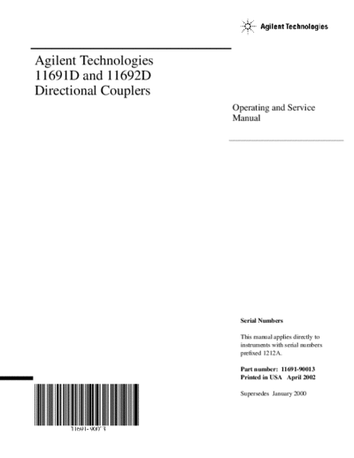 HP 11691D_252C 11692D Operating & Service