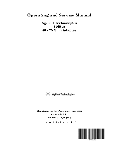 HP 11694A Operation