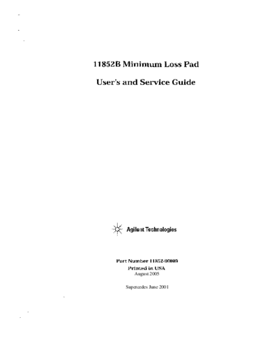HP 11852B Users and Service