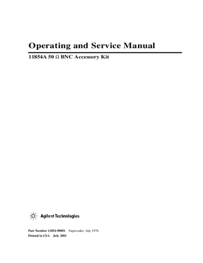 HP 11854A Operating & Service