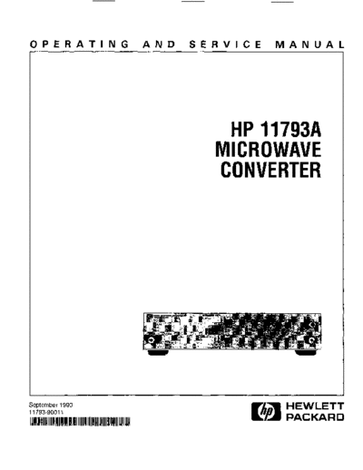 HP 11793A Operating & Service