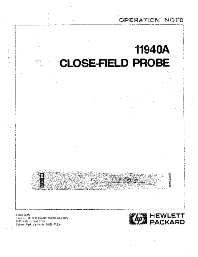 HP 11940A Operation Note