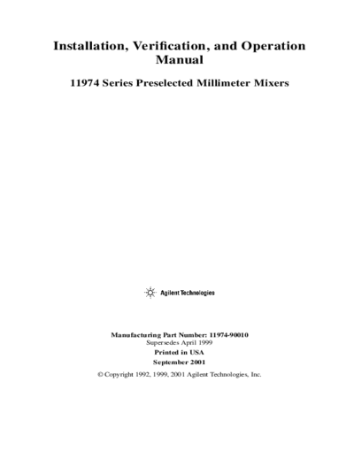 HP 11974 Install & Operating