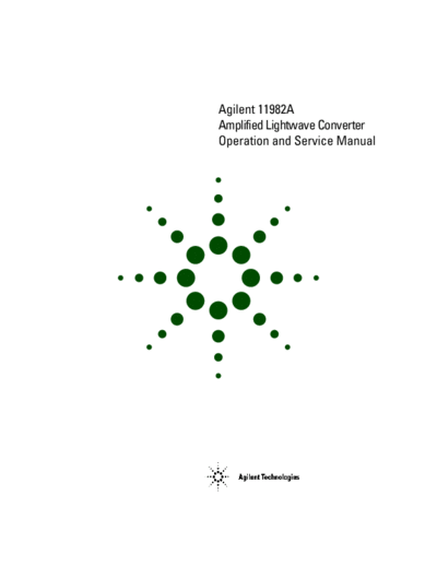 HP 11982A Operation & Service
