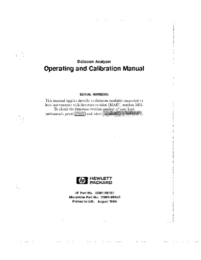 HP 15901A OPT 001 Operation and Cal Manual
