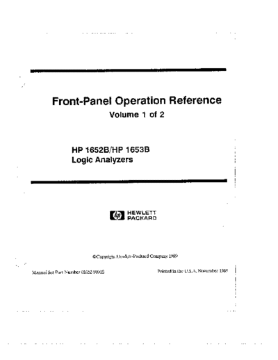 HP 1652B_252C 1653B Front Panel Operation Vol. 1