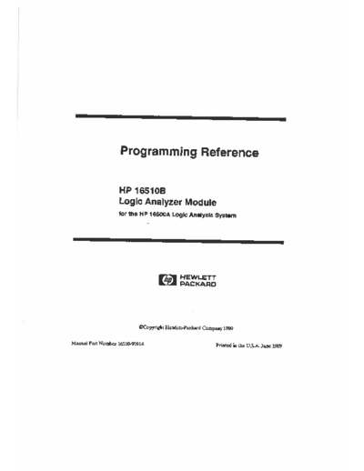 HP 16510B Programming Reference