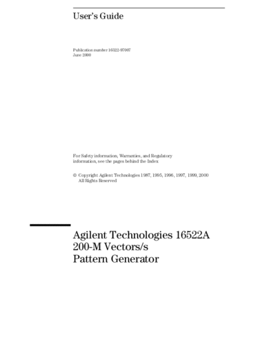 HP 16522A User