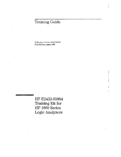 HP 1660 Series Training Guide for E2433-60004