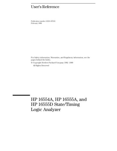 HP 16554A_252C 16555A_252C 16555D Users 1999