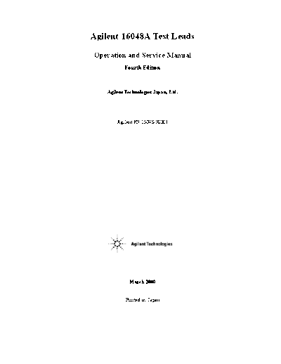 HP 16048A Operation & Service