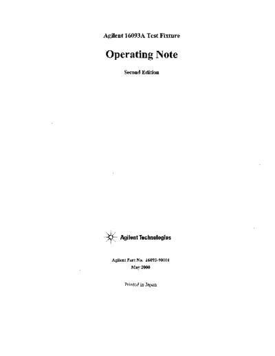 HP 16093A Operating Note