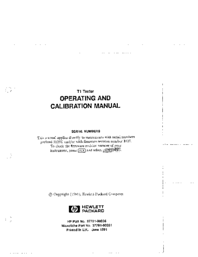 HP 37701A Operation & Calibration