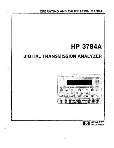 HP 3784A Operating & Calibration