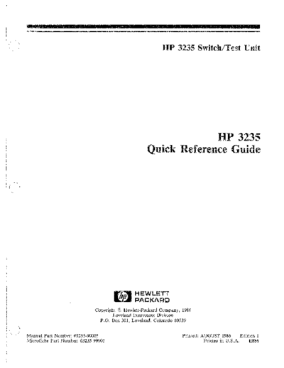 HP 3235E Quick Reference